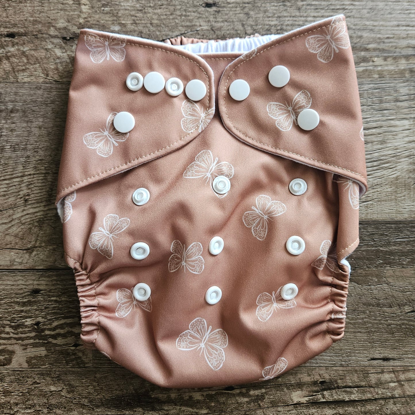 White Butterflies Pocket Diaper