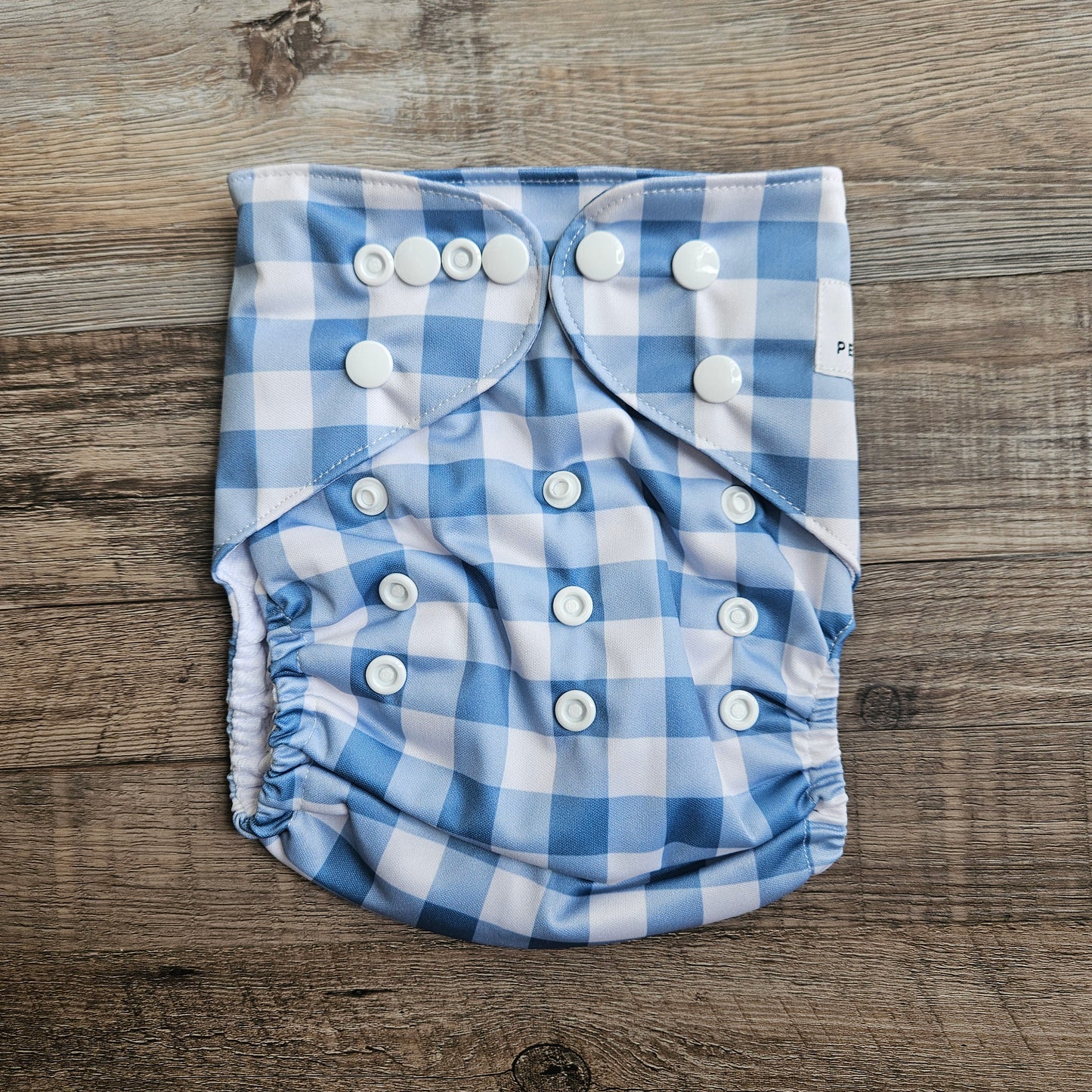 Blueberry Gingham Pocket Diaper