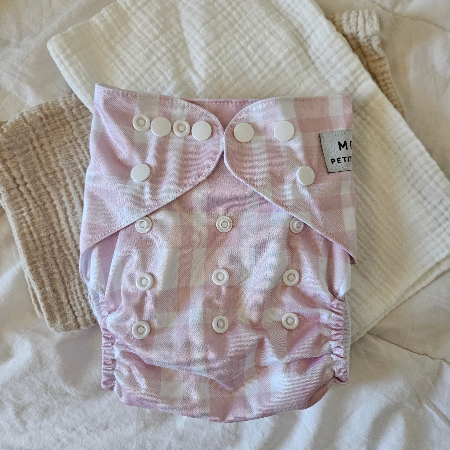 Gingham Pink Pocket Cloth Diaper